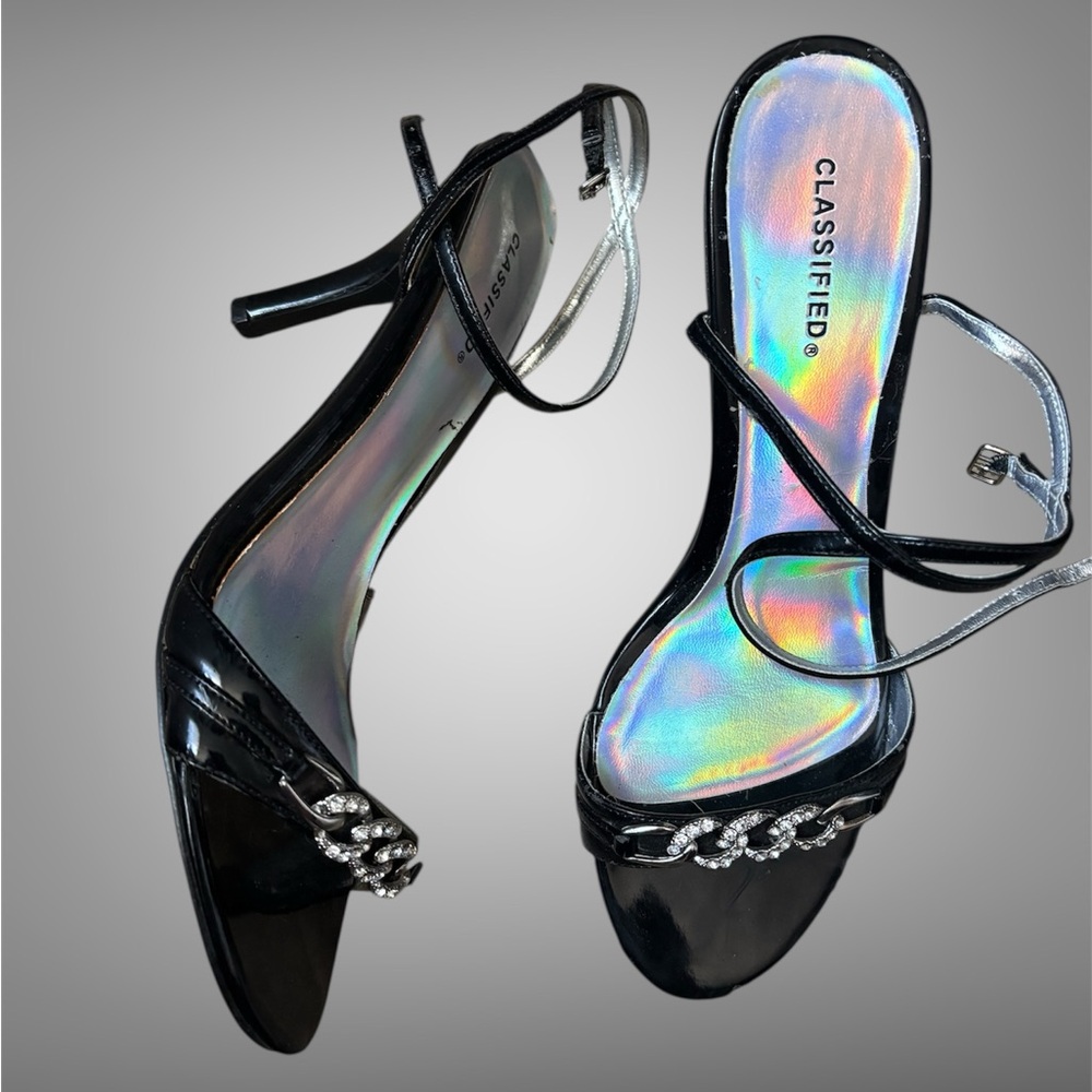 Classified Black and Silver Stiletto Heels